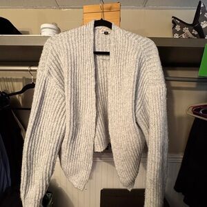 Universal Thread Light Gray Chunky Open-Front Cardigan